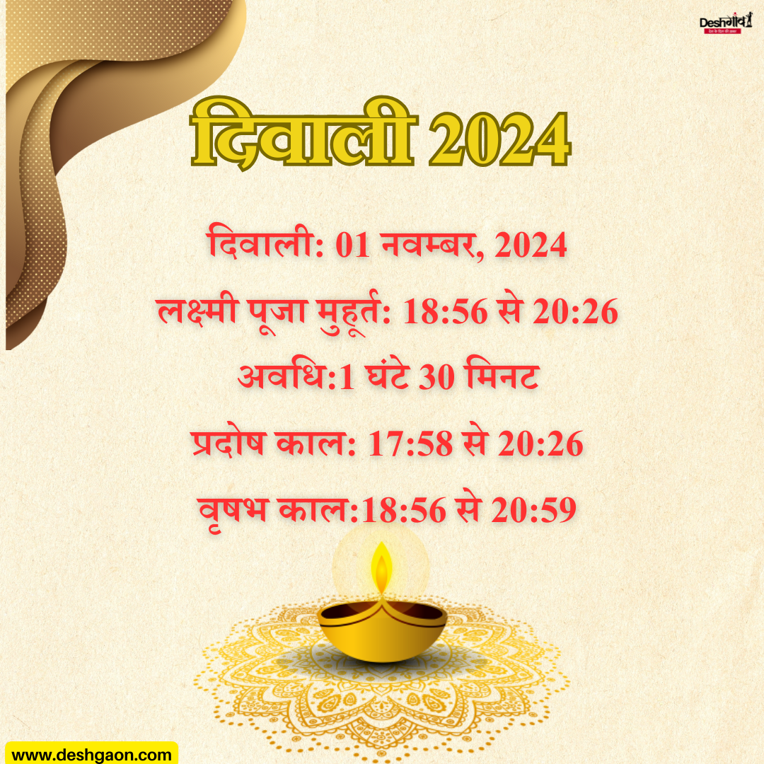 दीपावली 2024: पूजा के मुहूर्त www.deshgaon.com